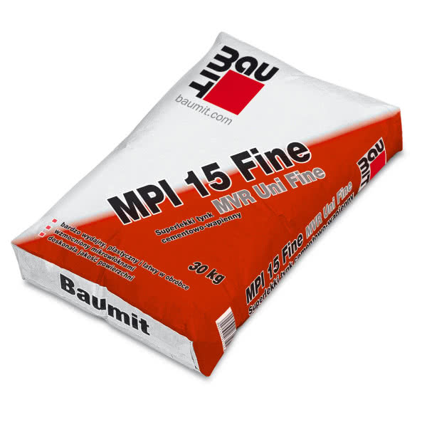 Baumit MPI 15 Fine - Tynk cementowo-wapienny lekki